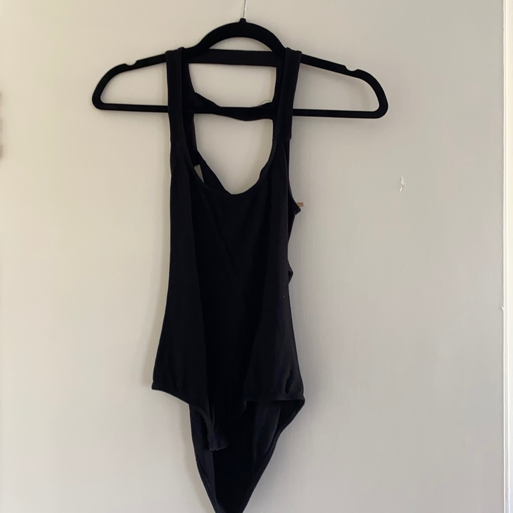 Black Strappy Back Bodysuit